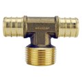 Apollo Valves Pipe Tee, 34 in, Barb x MPT x Barb, Brass, 200 psi Pressure APXMT34